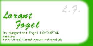 lorant fogel business card